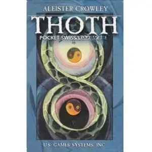 Aleister Crowley Thoth Pocket Swiss Tarot Deck by Crowley Harris 78 Cards & Instructional Booklet 2 1/4" x 3 1/2" Divination Tool