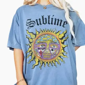 Vintage Sublime Tshirt; Oversized Aesthetic Boho Graphic Tshirt Tee Top Womenswear Streetwear Summer