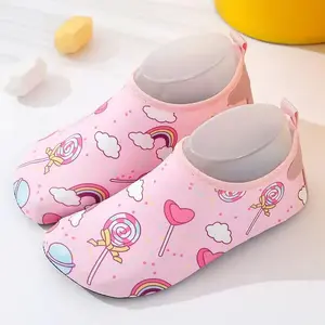 Toddler Girls 14 and Under Water Shoes Cartoon Print Lightweight Breathable Quick-Drying Fabric Upper Insole TPR Sole No Lining Thick Summer Trainers