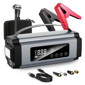 FLOXGINO 6000A Jump Starter with Air Compressor, 16800mAh Car Battery Booster, 150PSI Auto-Shutoff Tire Inflator, 12V Supersafe Lithium Jump Box for All Gas & Up to 12L Diesel Vehicles, LED Light