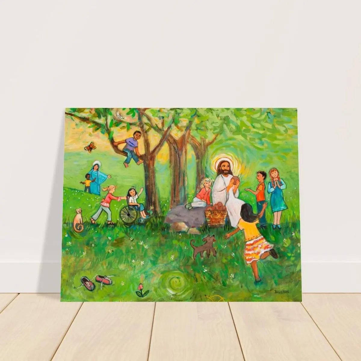 Unframed, Room Decor, Catholic Poster, Jesus Shares Communion with the Children, Catholic Children's Room, First Communion Gift