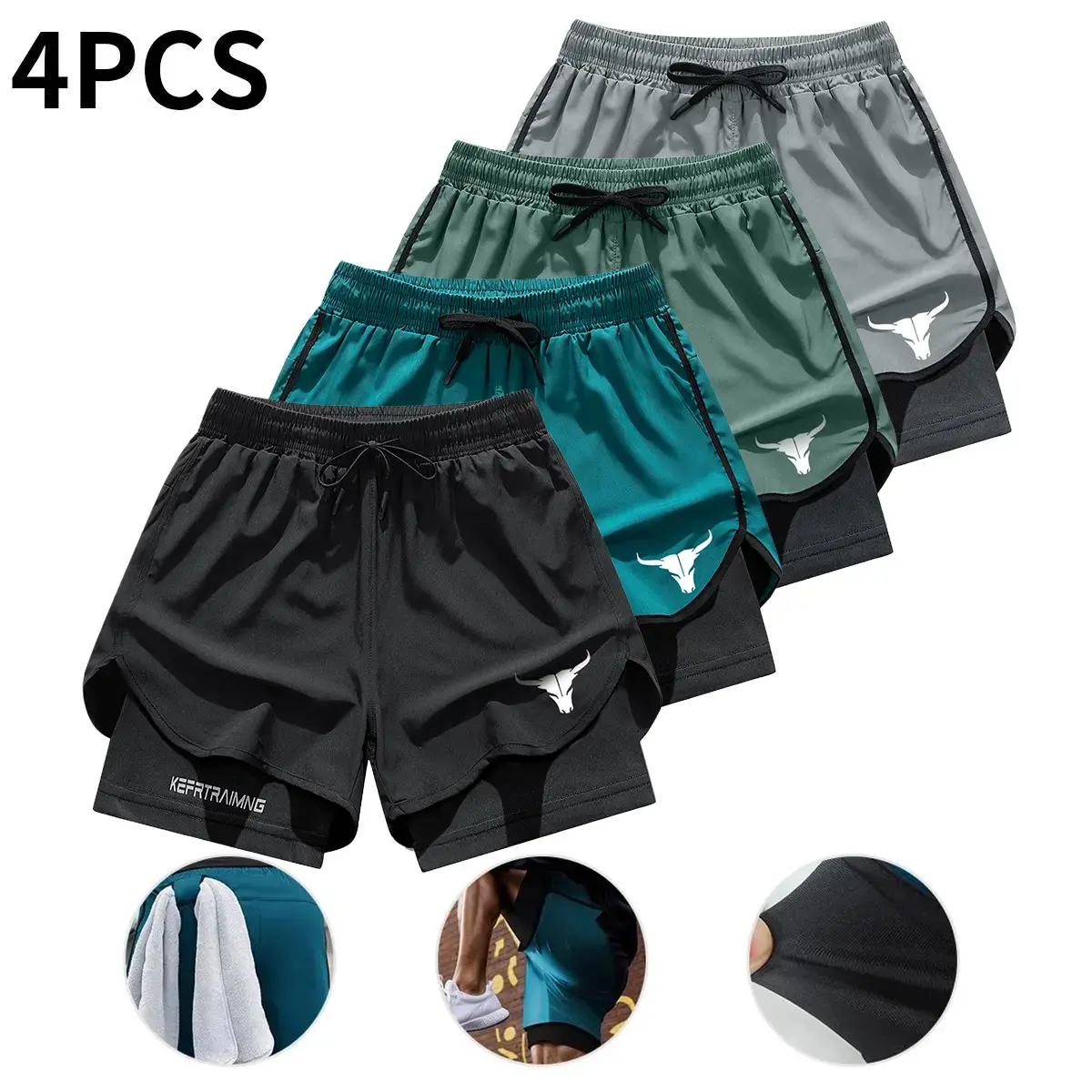 Black + Peacock Green + Army Green + Light Gray
