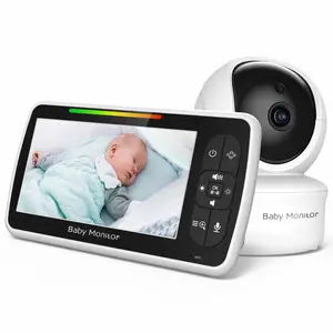 Smart Wireless Security Monitor: 1080P HD Night Vision + Wireless Camera, Two-way Real-time Intercom/Temperature Anomaly Alert, Soothing Music, Supports Wall Mounting/Desktop Placement, All-Day Newborn Baby Care Essential