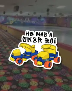 Vintage Roller Skates 'Sk8r Boi' Vinyl Sticker