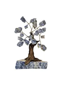Sodalite Natural Raw Stone Tree 6in - Fengshui Natural Stone for Home or Office Decor Ornaments