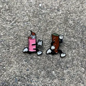 Cartoon lighter and blunt pin set (the original) for hats, backpacks , etc.