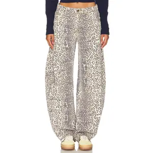 LIONESS Horseshoe Jeans in Leopard Fade LIONESS Horseshoe Jeans in Leopard Fade