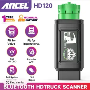 ANCHEL HD120 Bluetooth Heavy Duty Truck Diagnostic Scanner for Volvo & International Full HD OBD DPF Regen with Exclusive APP
