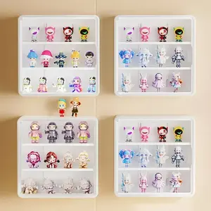 Wall-mounted transparent panel storage box-multi-lattice decoration, collection and office supplies finishing rack-dustproof plastic layer, multi-color optional, space-saving design, classic style display rack, durable plastic material Clear Organizer