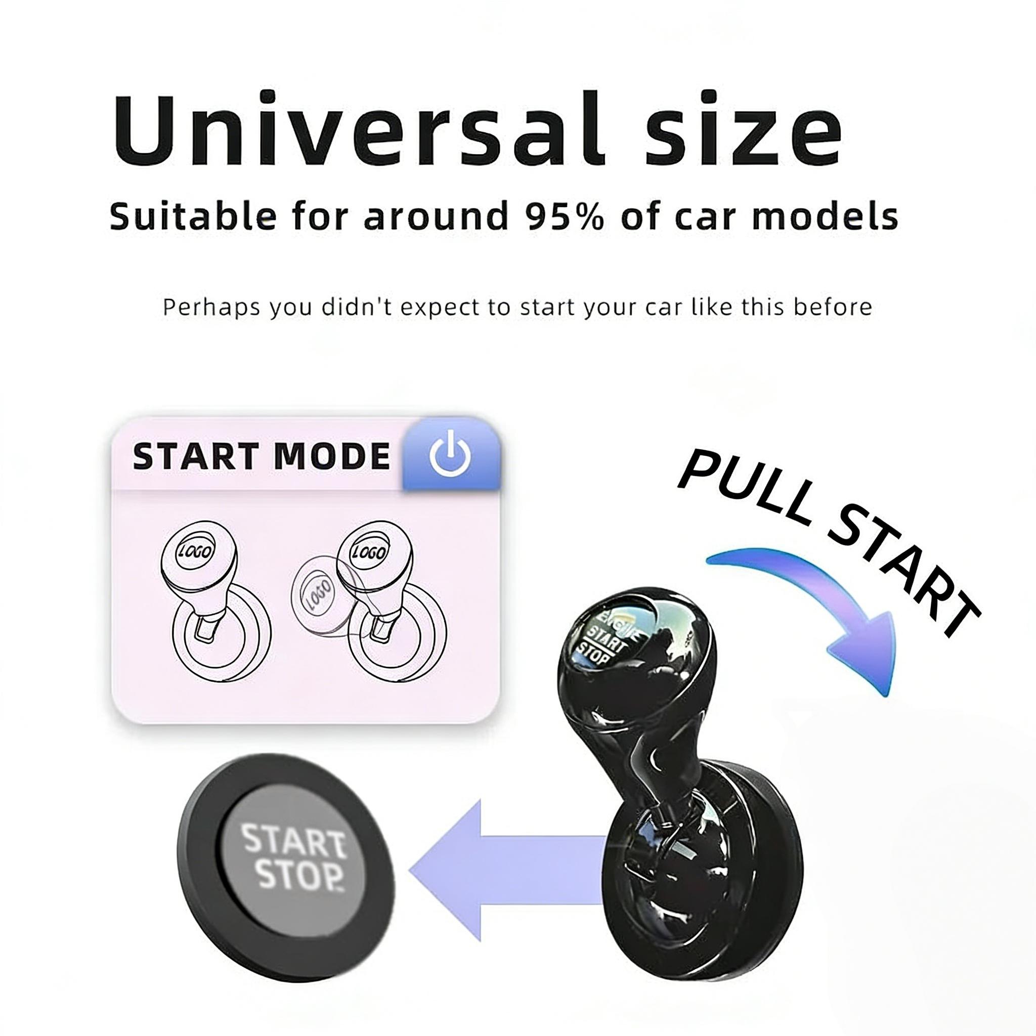 One Click Start Lever Engine Start Stop Button Decorative Cover Pull Lever Design 5 Color Options Easy Install Universal Fit Car Interior Accessory for Fashionable Auto Interior Upgrade & Car Styling