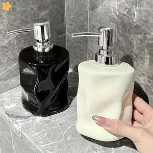 Ins style glacier texture ceramic lotion bottle decorative and practical pump dispenser great daily home item excellent holiday gift for housewarming
