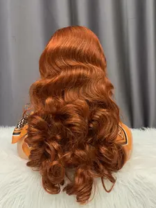 ShowReal 250% Density Bouncy Curly 13x4 Big HD Lace Frontal Human Hair Ginger Brown Honey Blonde Colorful Wig For Woman