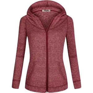 Women's Full-Zip Fleece Lined Hoodie Sports Sweatshirts with Handy Pockets & Inside PocketGift
