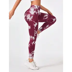 Seamless Ruched Booty-Lifting Tie-Dye Leggings – High-Rise, Flexible & Squat-Resistant Womenswear Bottom gym  legging  women alphalete  amplify fitness yoga gym  fit