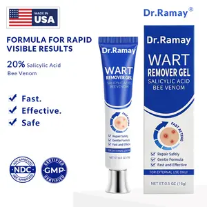 Salicylic Acid 20% Wart Remover Gel, Common & Plantar Wart Treatment, Fast-Drying Formula for External Use, 0.5 Oz (15g)