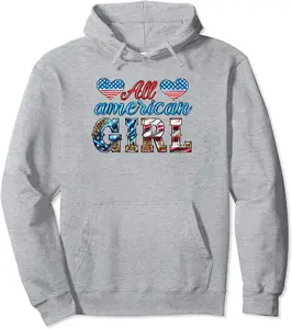 All American Girl Happy USA Independence Christmas 2022 Pullover Hoodie - Tatewillia Shop 81B0B5H1ZZLL