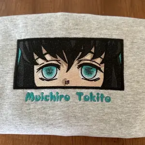 Muichiro Embroidered Sweatshirt or Hoodie