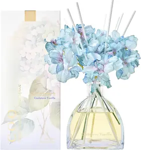 Reed Diffuser - 8.5 Oz Cashmere Vanilla Reed Diffuser with 8 Sticks for Home Bathroom Shelf Decor (Simple Luxe Collection)