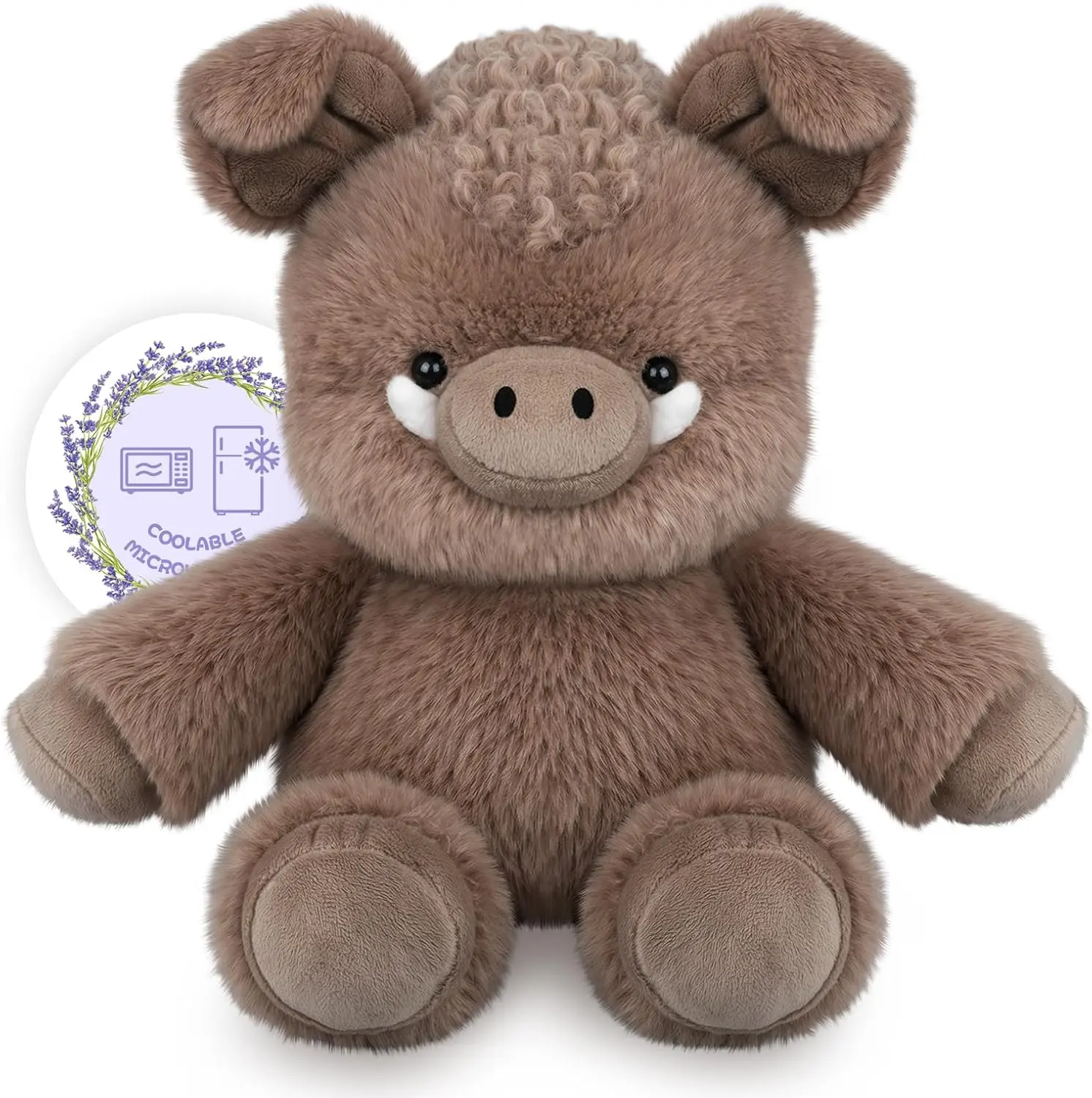 9'' 1.2Ib Wild Boar Weighted Plush Heat Patches, Heatable & Coolable Lavender Heating Pad, Warm Gift Ideas