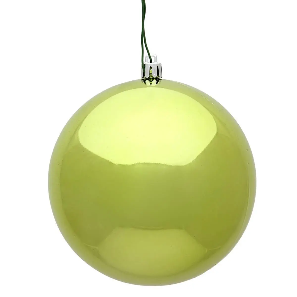 212 MAIN Modern Round Glowing Plastic Christmas Ornament Balls - 2.75 in. UV-Treated Lime Plastic, Shiny Finish, 12 per Bag, Home Holiday Decorating Festive Decoration, Round Ball Ornaments