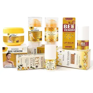 Bee Venom Skincare Set - 5-Piece Kit with Face & Neck Cream, Lip Balm, Eye Cream Stick, Face/Neck Care Stick, Hand & Foot Care Stick - Fast-Absorbing, Non-Sticky Moisturization (5, Count, 5)
