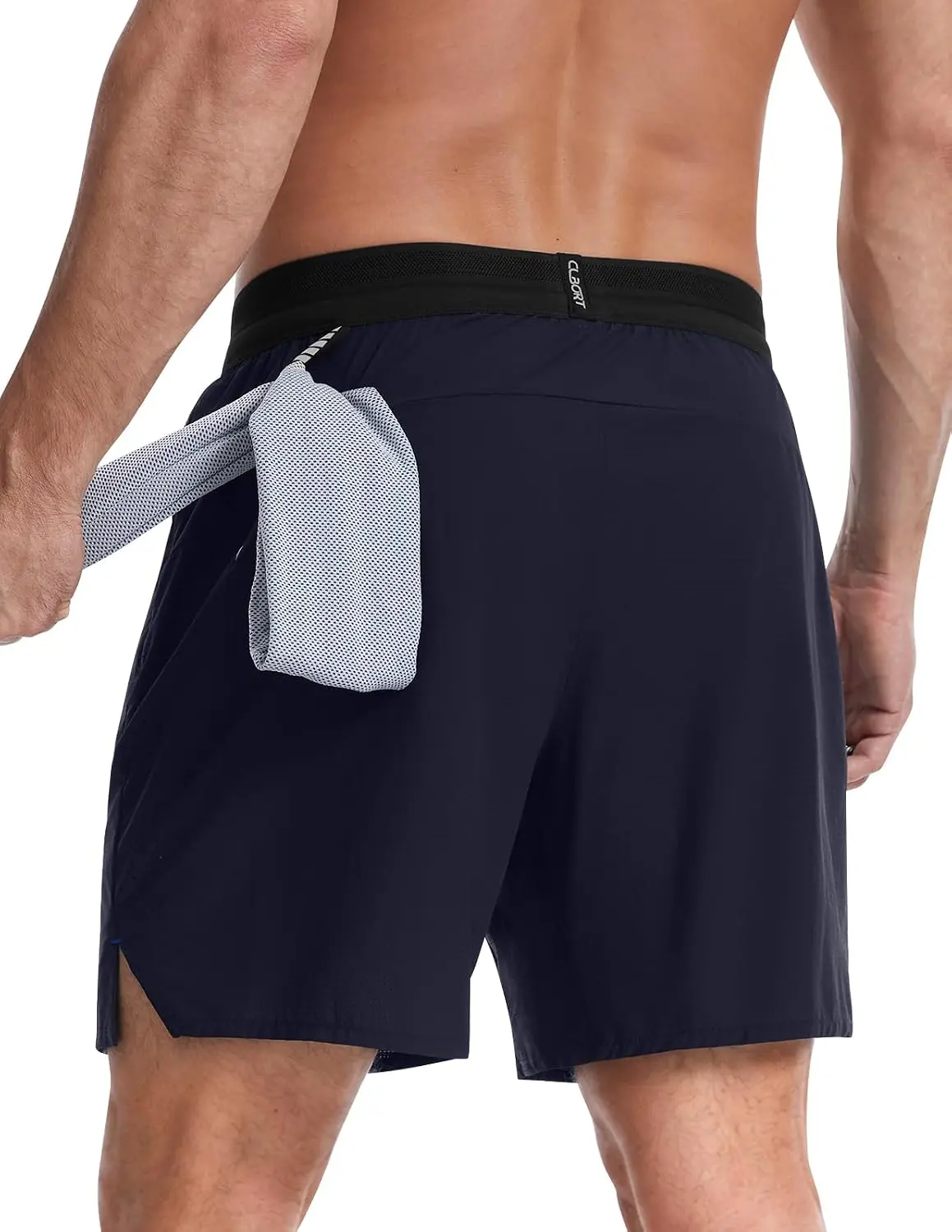 Mens Gym Shorts with Pockets 7'' Utra-Light Workout Shorts for Athletic | Ultra Lightweight Breathable Grid Textured, Not See-Through, Sweat Towel Loop With Reflective Strips Running Shorts UPF 50+