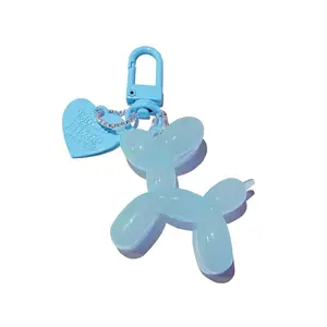 Jelly Balloon Dog Design Keychain for Women, Cute Girls Key Chain, Bag Charms Accessories for Car Purse Backpack