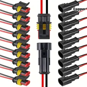 20pcs/10 Pairs 2-Pin Electrical Connector, Male & Female Socket Quick Disconnect Plug, 18awg Automotive Wire, Suitable for Cars Trucks Motorcycles Boats
