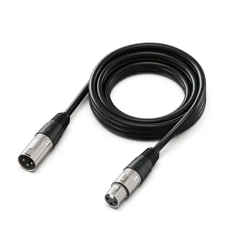 Fifine XLR Microphone Cable (L9, L9C) - 1.8m/3m (5.9ft/9.8ft) Balanced 3-Pin XLR Male-Female Connectors, Secure Metal Latch, Signal Shielded, Compact, Distortion-Free Stable Signal Transmission, Crystal-Clear Audio, Black for Content Creators' Audio Gear