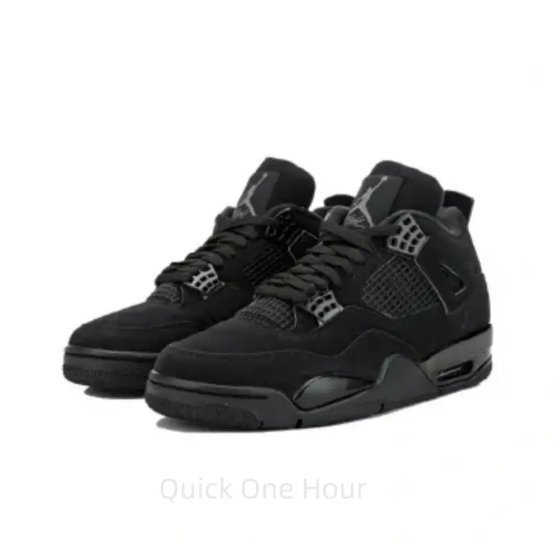 Black Cat 2020 Versatile Casual Trendy High-Top Retro Basketball Shoes for Men, Black