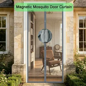 Magnetic Screen Door Curtain, Summer Mosquito-Proof Breathable Silent Self-Absorbing Magnetic Household Door Curtain, Easy Installation No Drilling Required, Suitable for Various Door Types