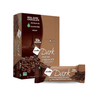 NuGo Dark Mocha Chocolate Protein Bar, 11g Vegan Plant Based Protein, Gluten Free, Kosher Pareve, Non-GMO Verified, 12 count