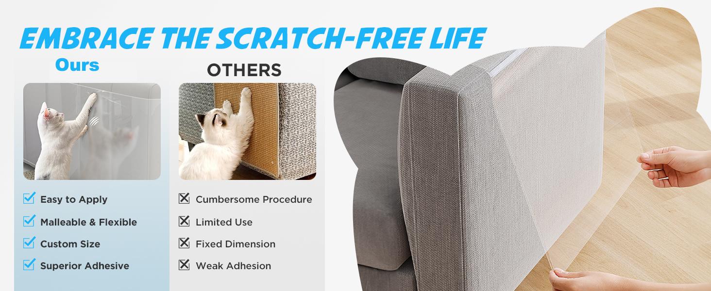 AISOON 36 Pack Cat Scratch Furniture Protector - Self-Adhesive Couch Protectors, Anti-Scratch Deterrent, Protects Furniture from Cat Claws and Scratching Home