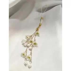 Lily of the Valley Flower Phone Strap Keychain Backpack Charm Jewelry Accessory Gift for Women Girls Keychain for Bags