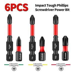 Cross-head #1, #2, #3 Impact-Resistant Screwdriver, Electric Drill Bit Set, Insert Drill Bit Set, PH1, PH2, PH3 Screwdriver Bits, Suitable for Construction, Carpentry, Factory, and Office Metalworking