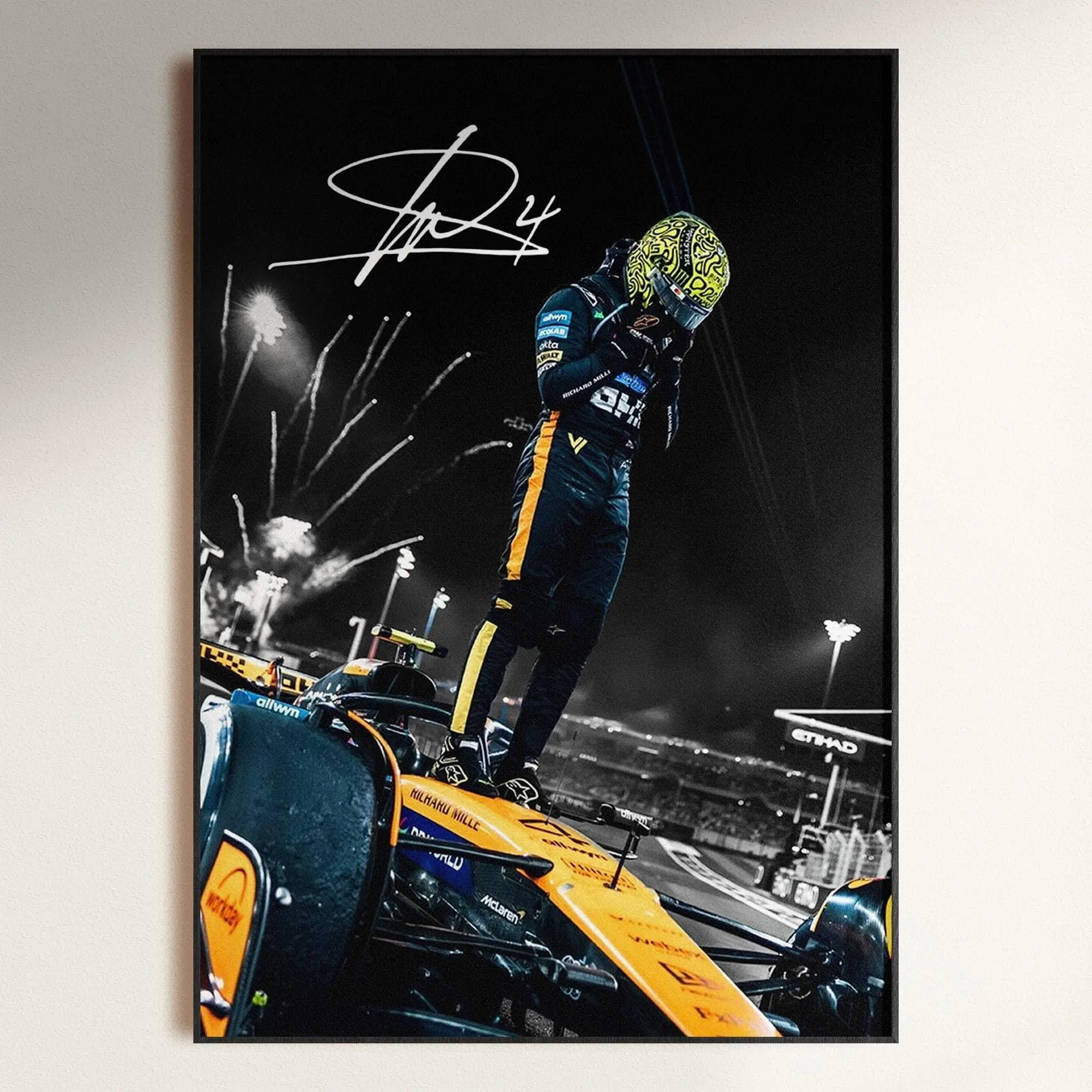 Lando Norris 2025 World Champion Poster, Signed Lando Norris Poster, F1 Fan Gift Download( Unframed - Print Only )