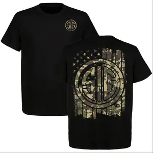2026 SIG Sauer American Flag Camo T-Shirt, Tactical Gun Graphic Tee, Patriotic 2A Firearm Shirt, Shooting Range Vintage Mens Tee