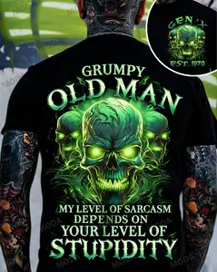 Chaosmoda Generation X Grumpy Old Man My Level Of Sarcasm Depends On Your Leve Custom Year Skull T-shirt