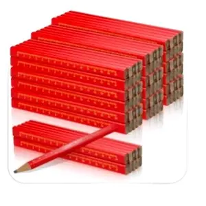100 Pcs Octagonal Hard Black Carpenter Pencils for Woodworking Marking