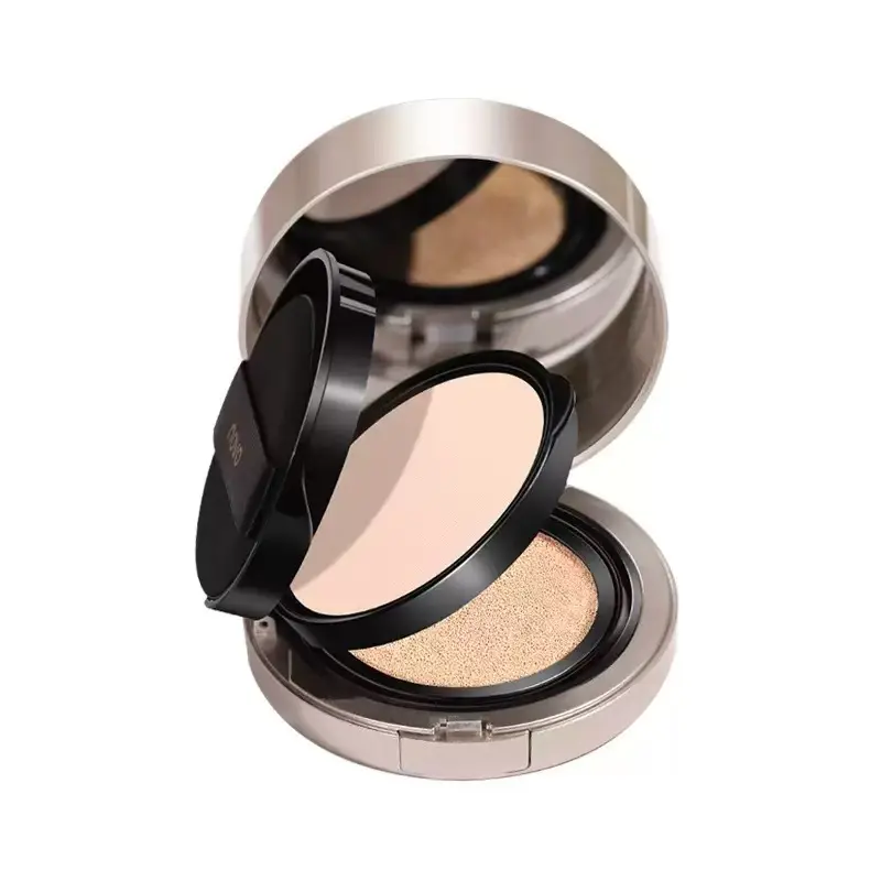 2-in-1 Cushion BB + Compact Powder Foundation, Beauty Products with Hyaluronic Acid, Make Up for All Skin Types, Sun Protection & Natural Look in 30 Seconds