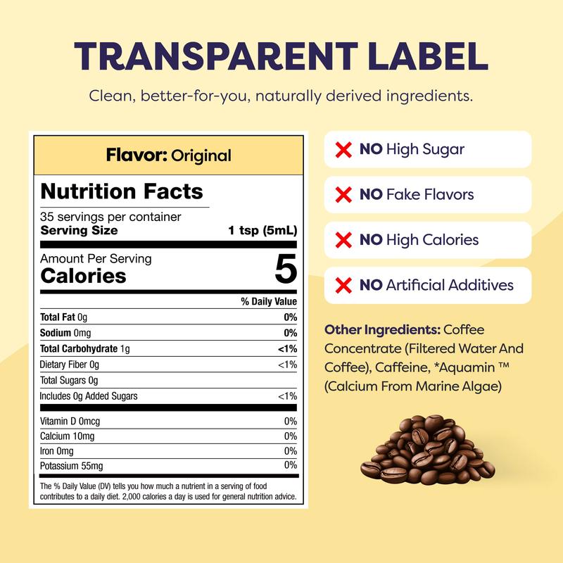 Javvy Coffee Concentrate - 35 Servings of Cold Brew Coffee, Perfect for Instant Iced Coffee Beverage Healthy Flavor