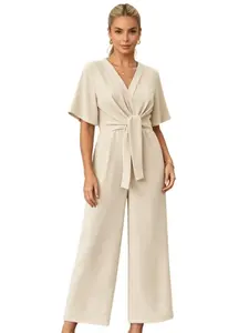 Womens Jumpsuit Uniform Short Sleeve Overall, Simple Design Nursing Center Staff Workwear