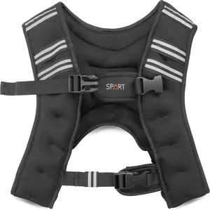 SPART Weighted Vest for Strength Training 12-30LB Adjustable Bust Size with Iron Sand for Gym Yoga Aerobic Exercises Durable Polyester Neoprene Lycra Material Reflective Strips Double Buckle Straps