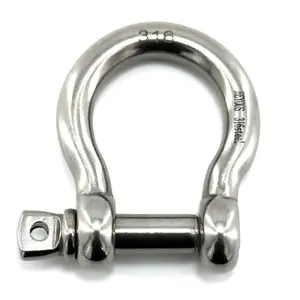 1 PCS D Ring Shackle 1/2 inch Stainless Steel Heavy Duty Bow Shackle Clevis Screw Pin