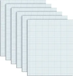 6 Pack 8.5" x 11" Graph Paper Pads, 10x10 Quad Ruled, 50 Sheets/100 Pages Graph Paper for Engineer Architect Designer Mathematician Draftsman