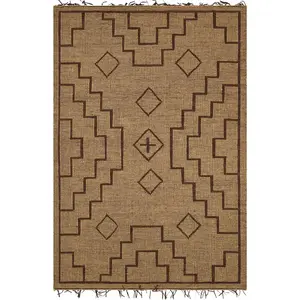 Jame Jute&Leather Rug with tassels