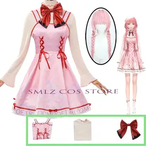 Idylls Nikki Cosplay Game Infinity Nikki Costume Woman Pink Dress Sweater Headgear Wig Set Halloween Party Play Outfit for Women