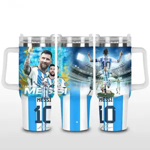 Soccer Champion Tumbler with Handle, 40oz Insulated Sports Mug Gift