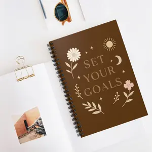 Goal-Setting Spiral Notebook, Floral Journal, Motivational Diary, Gift for Students, Inspirational Note-taking