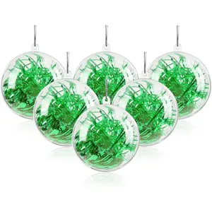 Uten 20Pcs Clear Plastic Fillable Ornament, Christmas Decorations Tree Ball, DIY Craft Ball, for Christmas Eve, New Years, Wedding Party Home Decor Bath Bomb(3.94"/100mm)